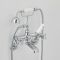 Milano Elizabeth - Traditional Wall Mounted Crosshead Bath Shower Mixer Tap - Chrome and White