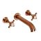 Milano Elizabeth - Traditional Wall Mounted 3 Tap-Hole Crosshead Basin Mixer Tap - Brushed Copper