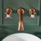 Milano Elizabeth - Traditional Wall Mounted 3 Tap-Hole Crosshead Basin Mixer Tap - Brushed Copper