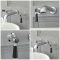 Milano Elizabeth - Traditional Wall Mounted 3 Tap-Hole Lever Basin Mixer Tap - Chrome and Black