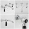 Milano Elizabeth - Traditional Wall Mounted 3 Tap-Hole Lever Basin Mixer Tap - Chrome and Black
