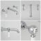 Milano Elizabeth - Traditional Wall Mounted 3 Tap-Hole Lever Basin Mixer Tap - Chrome and White