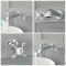 Milano Elizabeth - Traditional Wall Mounted 3 Tap-Hole Crosshead Basin Mixer Tap - Chrome and White