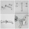 Milano Elizabeth - Traditional Wall Mounted 3 Tap-Hole Crosshead Basin Mixer Tap - Chrome and White
