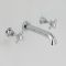 Milano Elizabeth - Traditional Wall Mounted 3 Tap-Hole Crosshead Basin Mixer Tap - Chrome and White