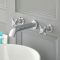 Milano Elizabeth - Traditional Wall Mounted 3 Tap-Hole Crosshead Basin Mixer Tap - Chrome and White