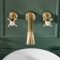 Milano Elizabeth - Traditional Wall Mounted 3 Tap-Hole Crosshead Basin Mixer Tap - Brushed Brass