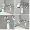 Milano Elizabeth - Traditional Wall Mounted 3 Mixer Tap-Hole Lever Bath Filler Mixer Tap - Chrome and White