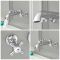 Milano Elizabeth - Traditional Wall Mounted 3 Mixer Tap-Hole Crosshead Bath Filler Mixer Tap - Chrome and White