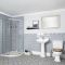 Milano Richmond - Traditional Shower Suite with Quadrant Enclosure, Close Coupled Toilet and Pedestal Basin