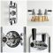 Milano Elizabeth - Chrome and Black Traditional Thermostatic Shower with Riser Rail and Shower Head (2 Outlet)