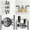 Milano Elizabeth - Chrome and Black Traditional Thermostatic Shower with Diverter, Shower Head, Bath Spout and Riser Rail (3 Outlet)
