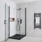 Milano Nero - Black Hinged Double Door Corner Shower Enclosure with Slate Tray - Choice of Sizes