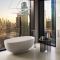 RAK Cloud - White Modern Double-Ended Freestanding Bath - 1400mm x 753mm