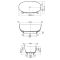 RAK Cloud - Black Modern Double-Ended Freestanding Bath - 1400mm x 753mm