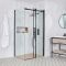 Milano Nero - Black Corner Frameless Sliding Door Shower Enclosure with Slate Tray - Choice of Sizes