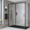 Milano Nero - Black Corner Sliding Door Shower Enclosure with Slate Tray - Choice of Sizes