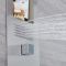 Milano Lisse - Concealed Brushed Shower Tower Panel with 400mm Square Recessed Ceiling Head