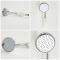 Milano Elizabeth - Chrome and White Traditional Triple Exposed Thermostatic Shower with Grand Rigid Riser Rail and Bath Spout (3 Outlet)