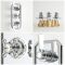 Milano Elizabeth - Chrome and White Traditional Thermostatic Shower with Riser Rail and Shower Head (2 Outlet)