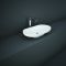 RAK Des - Gloss White Modern Oval Countertop Basin - 700mm x 350mm (No Tap-Holes)
