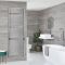 Milano Arno Dual Fuel - Chrome Bar on Bar Heated Towel Rail - 1738mm x 450mm