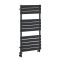 Milano Lustro Dual Fuel - Designer Black Flat Panel Heated Towel Rail - Choice of Size and Cable Cover