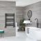 Milano Nero Dual Fuel - Black Straight Heated Towel Rail - 800mm x 600mm