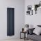 Milano Aruba Flow - Anthracite Vertical Middle Connection Designer Radiator - 1600mm x 472mm (Double Panel)