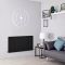 Milano Alpha - Black Horizontal Flat Panel Designer Radiator - 635mm Tall - Choice Of Width