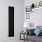Milano Alpha - Black Vertical Flat Panel Designer Radiator - Choice of Size
