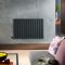 Milano x ECOSO Alpha - Electric Anthracite Horizontal Designer Radiator - 635mm Tall - Choice of Size and Wi-Fi Thermostat - Plug-In and Hardwired Options