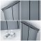 Milano Skye - Anthracite Horizontal Aluminium Designer Radiator - 600mm Tall (Single Panel) - Choice Of Width
