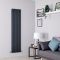 Milano Alpha - Anthracite Flat Panel Vertical Designer Radiator - 1600mm x 420mm (Double Panel)