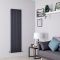 Milano Alpha - Anthracite Flat Panel Vertical Designer Radiator - 1600mm x 490mm (Double Panel)