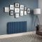 Milano x ECOSO Aruba Electric - Deep Sea Blue Horizontal Designer Radiator - 635mm Tall - Choice of Size, Thermostat and Cable Cover