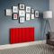 Milano x ECOSO Aruba Electric - Siamese Red Horizontal Designer Radiator - 635mm Tall - Choice of Size, Thermostat and Cable Cover