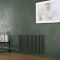Milano Aruba Electric - Evergreen Horizontal Designer Radiator - 635mm Tall - Choice of Size, Thermostat and Cable Cover