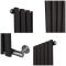 Milano x ECOSO Aruba Electric - Carbon Grey Horizontal Designer Radiator - 635mm Tall - Choice of Size, Thermostat and Cable Cover