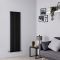 Milano Aruba - Black Vertical Designer Radiator - 1600mm x 472mm (Single Panel)