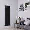 Milano Aruba - Black Vertical Designer Radiator - 1600mm x 472mm (Single Panel)