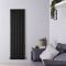 Milano Aruba - Black Vertical Designer Radiator - 1600mm x 472mm (Single Panel)