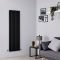 Milano Aruba - Black Vertical Designer Radiator - 1600mm x 472mm (Double Panel)