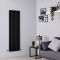 Milano Aruba - Black Vertical Designer Radiator - 1600mm x 472mm (Double Panel)