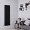 Milano Aruba - Black Vertical Designer Radiator - 1600mm x 472mm (Double Panel)