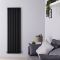 Milano Aruba - Black Vertical Designer Radiator - 1600mm x 472mm (Double Panel)