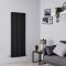 Milano Aruba - Black Vertical Designer Radiator - 1600mm x 590mm (Double Panel)