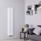 Milano Aruba Flow - White Vertical Middle Connection Designer Radiator - Choice of Size