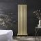 Milano Alpha - Brushed Brass Flat Panel Vertical Designer Radiator - 1600mm x 450mm (Single Panel)
