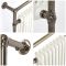 Milano Elizabeth - Dark Brushed Brass Traditional Electric Heated Towel Rail - 930mm x 620mm